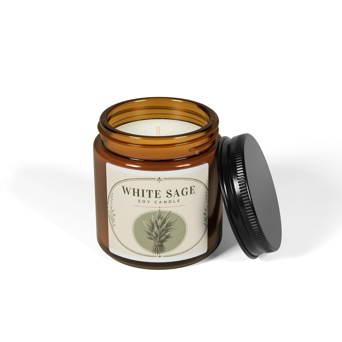 Scented Soy Candle (Multi-Size, Amber Jar)